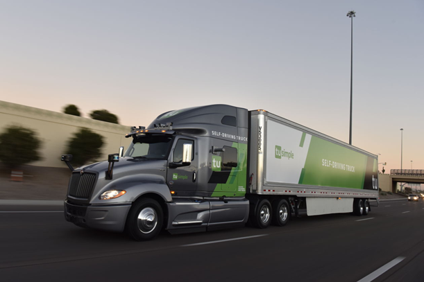 TuSimple truck driving on highway