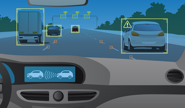 Autonomous vehicle recognition of other vehicles on road.